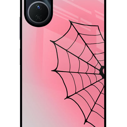 Pink Web Vivo Y16 Glass Case Back Cover by Casekaro