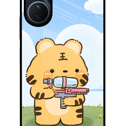 Tiger Treat Vivo Y16 Glass Case Back Cover by Casekaro