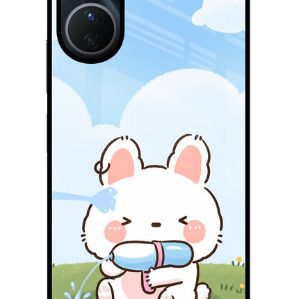 Bunny Treat Vivo Y16 Glass Case Back Cover by Casekaro
