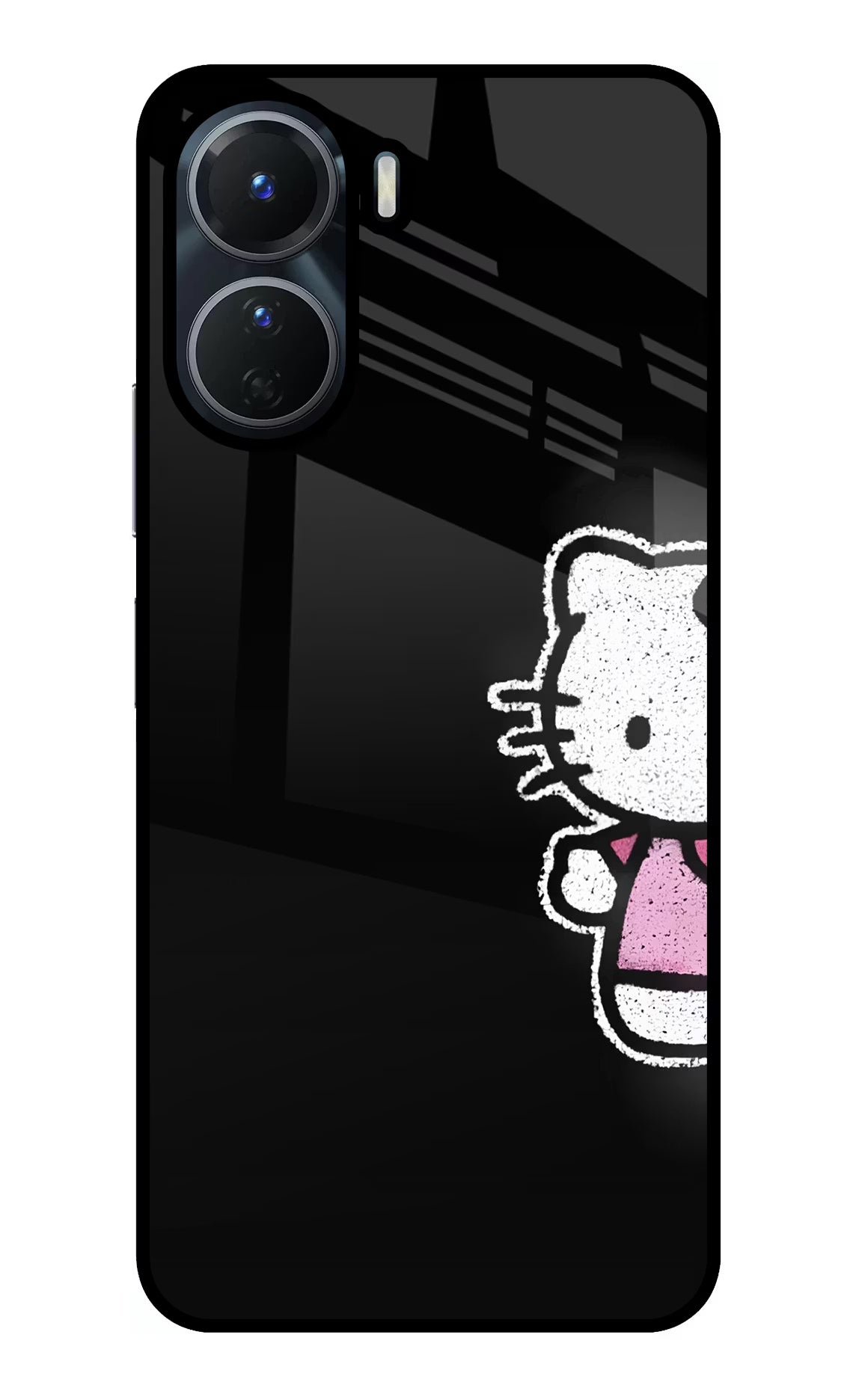Kitty Charm Vivo Y16 Glass Case