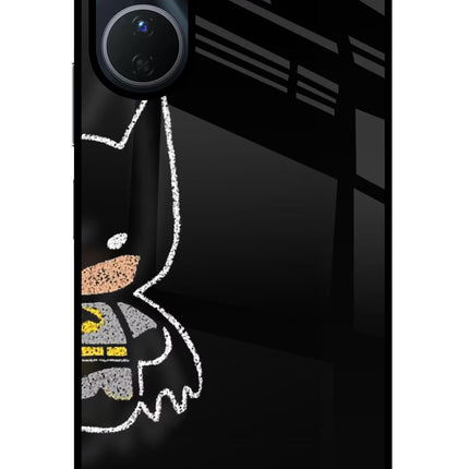 Bat Kitty Vivo Y16 Glass Case Back Cover by Casekaro