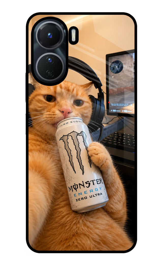 Gamer Cat Energy Vivo Y16 Glass Case