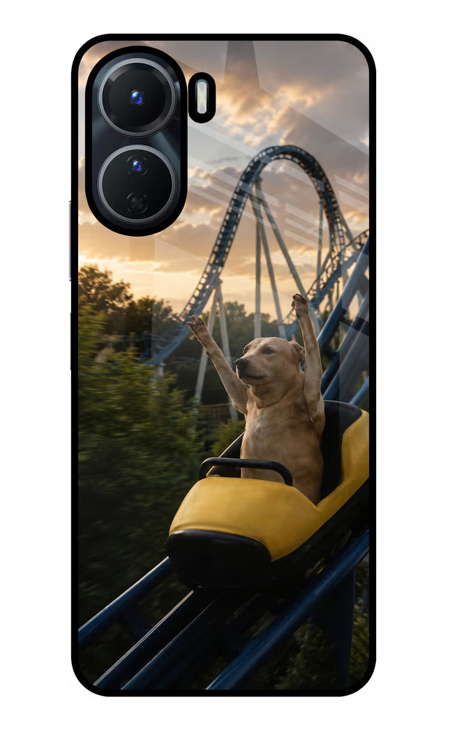 Rollercoaster Dog Vivo Y16 Glass Case
