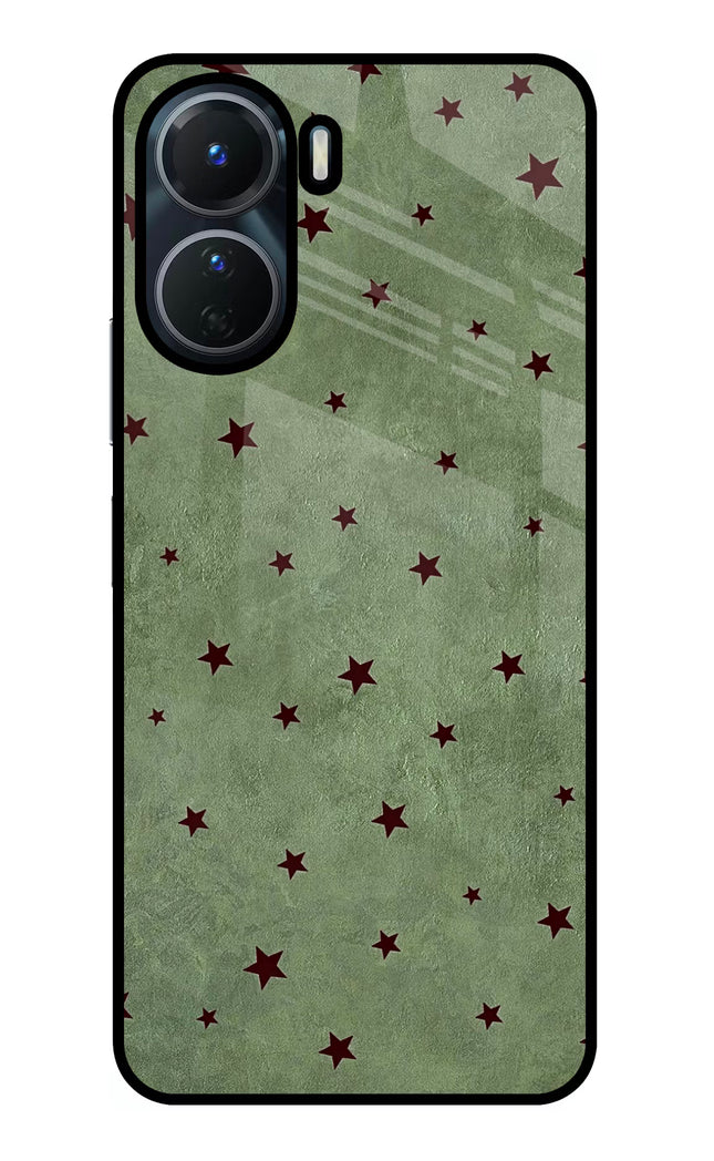 Green Stars Vivo Y16 Glass Case
