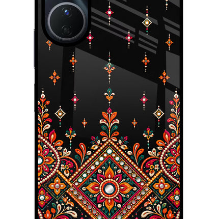 Noir Mehfil Vivo Y16 Glass Case