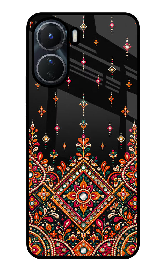 Noir Mehfil Vivo Y16 Glass Case