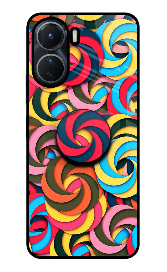 Spiral Pattern Vivo Y16 Glass Case