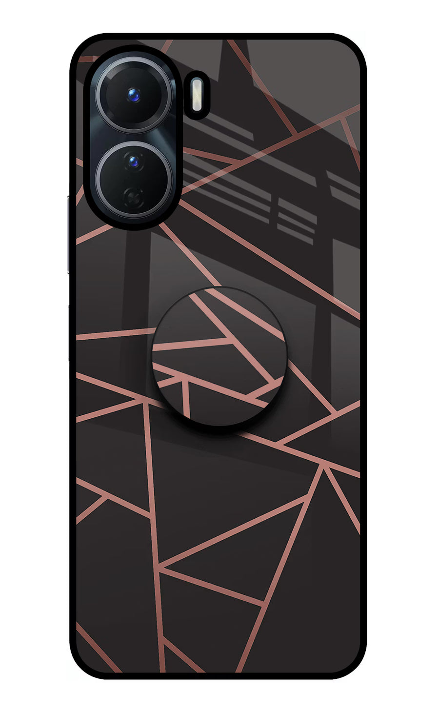 Geometric Pattern Vivo Y16 Pop Case, Glass case