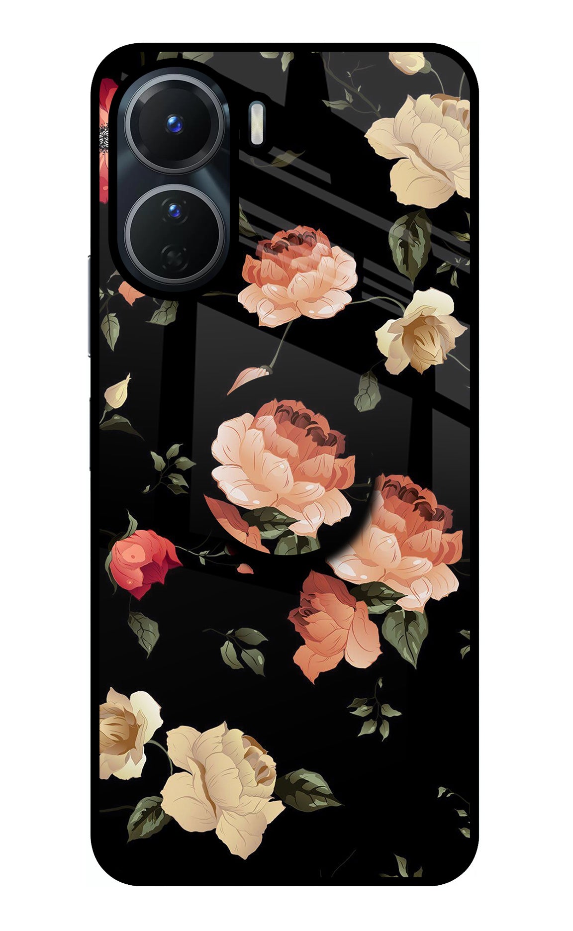 Flowers Vivo Y16 Glass Case