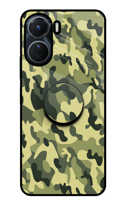 Camouflage Vivo Y16 Glass Case