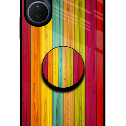 Multicolor Wooden Vivo Y16 Pop Case by Casekaro
