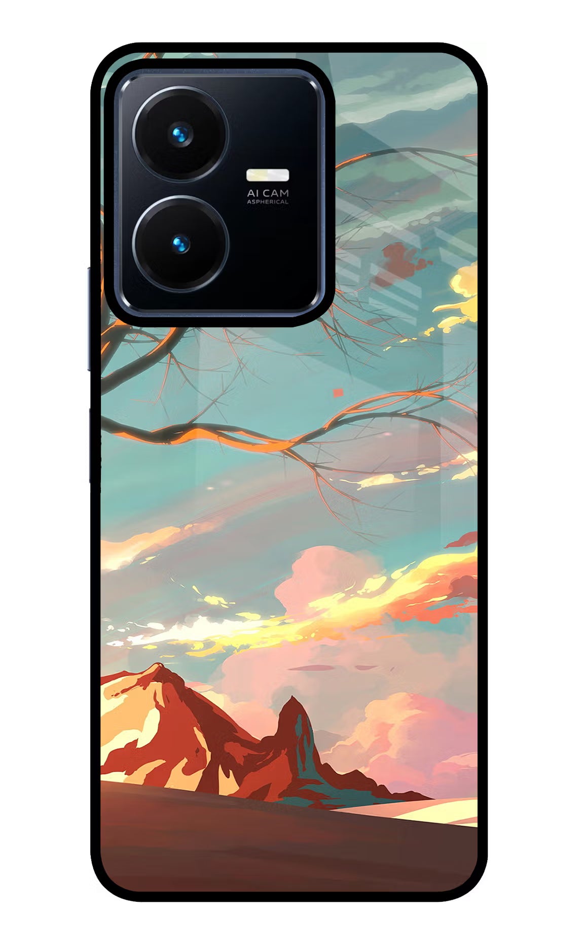 Scenery Vivo Y22 Glass Case Back Cover by Casekaro