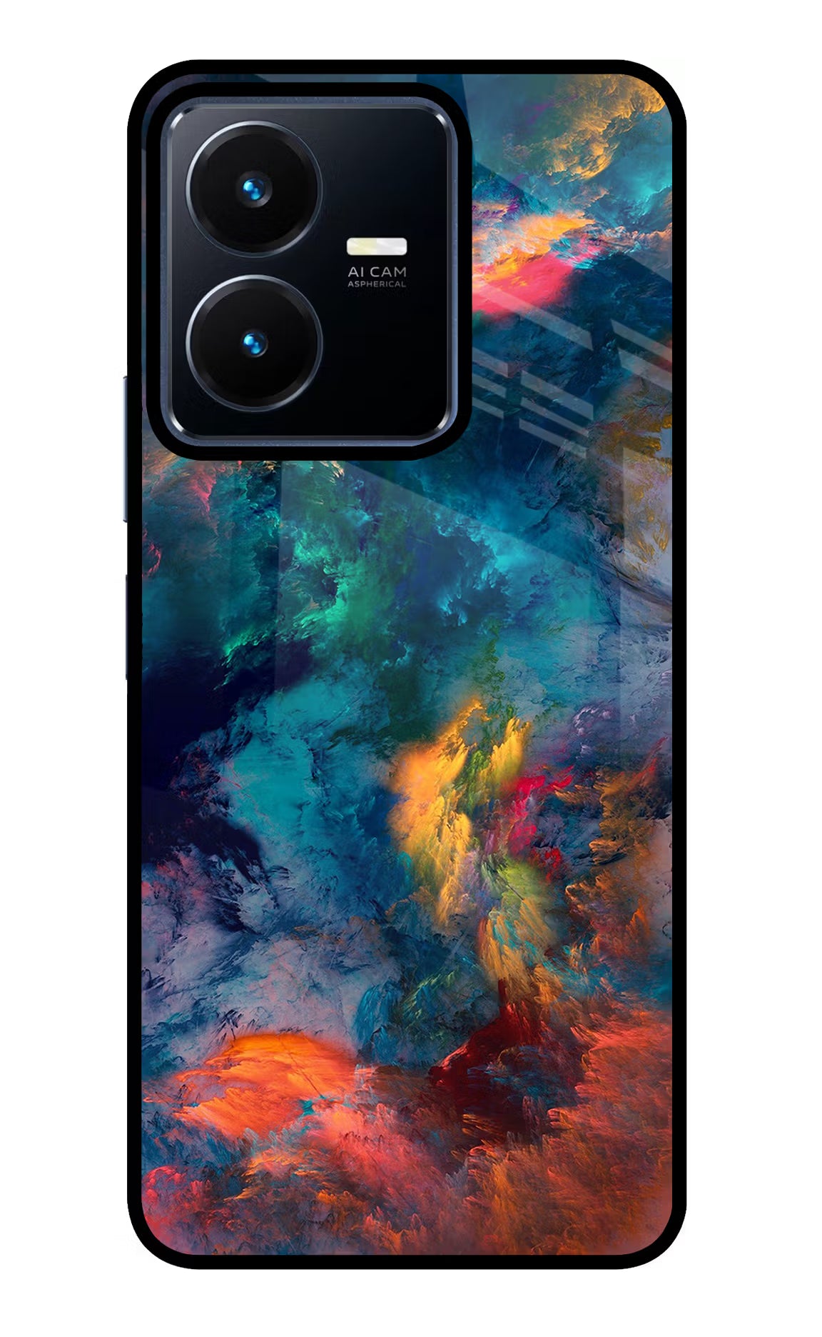 Artwork Paint Vivo Y22 Glass Case Back Cover by Casekaro