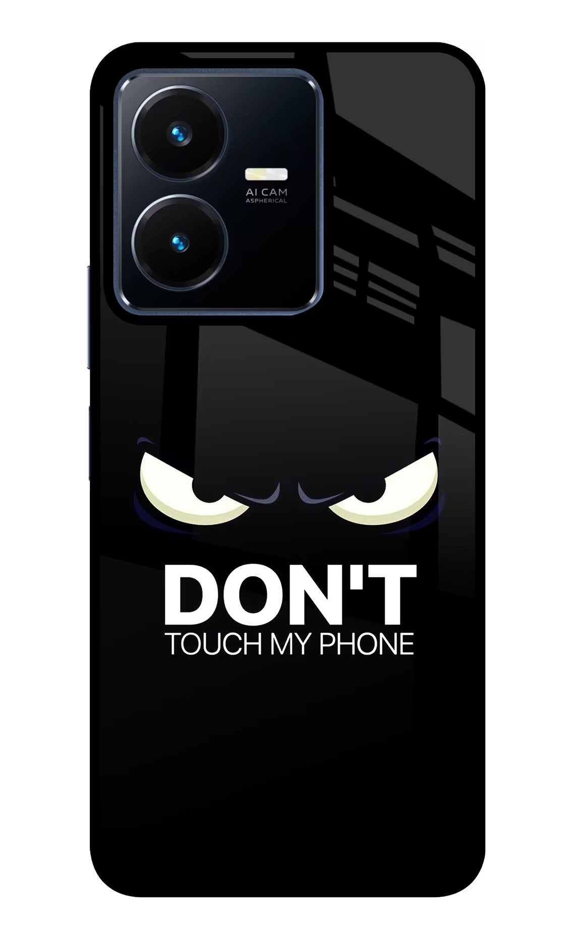 Don'T Touch My Phone Vivo Y22 Glass Case Back Cover by Casekaro