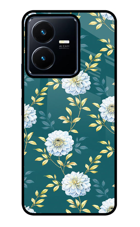 Flowers Vivo Y22 Glass Case