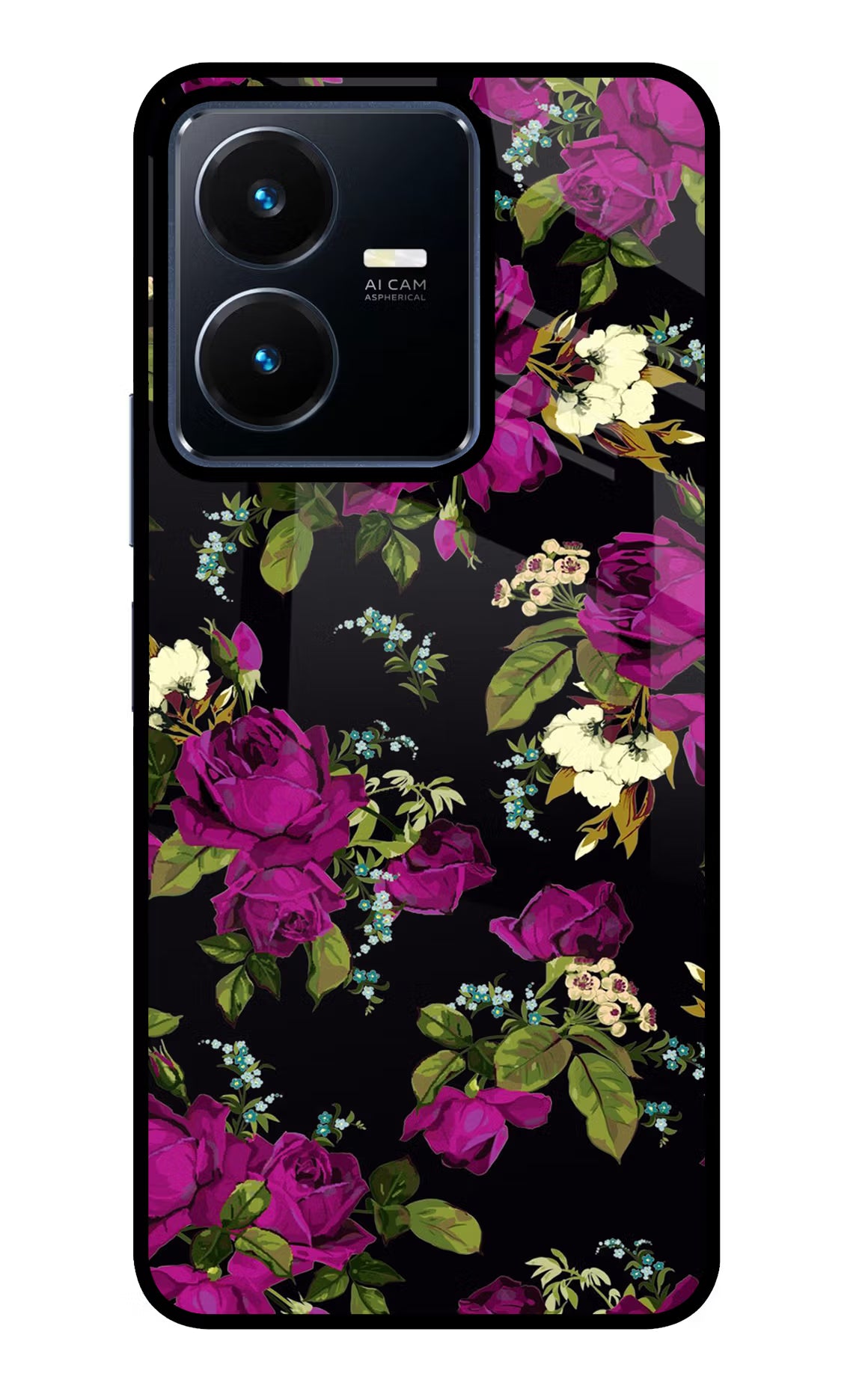 Flowers Vivo Y22 Glass Case