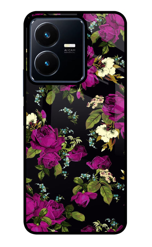Flowers Vivo Y22 Glass Case