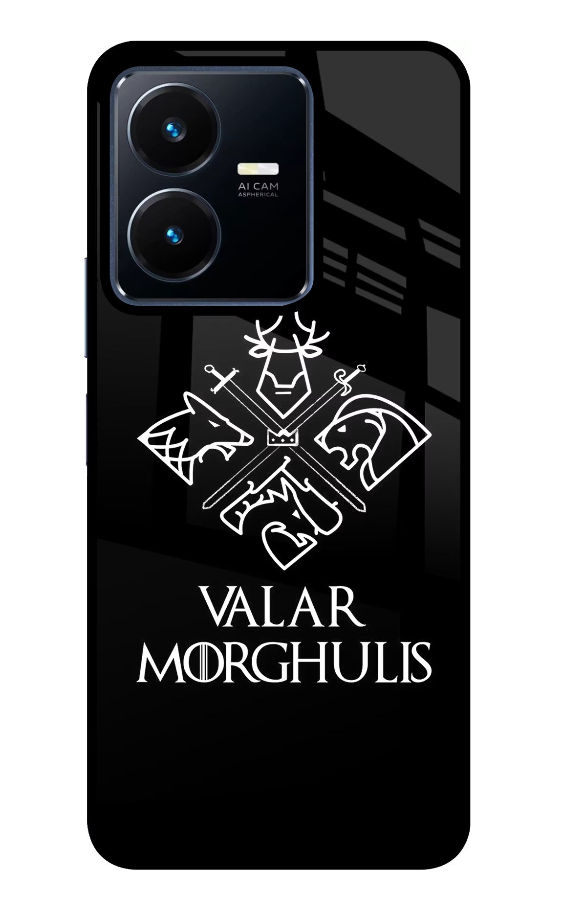 Valar Morghulis | Game Of Thrones Vivo Y22 Glass Case Back Cover by Casekaro