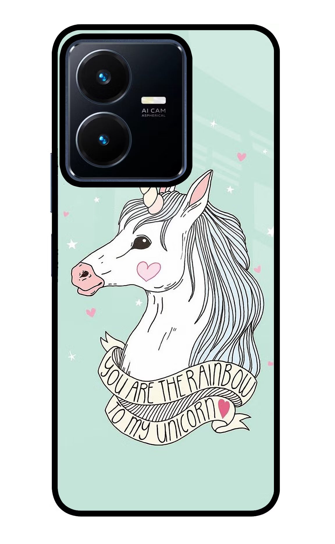 Unicorn Wallpaper Vivo Y22 Glass Case Back Cover by Casekaro