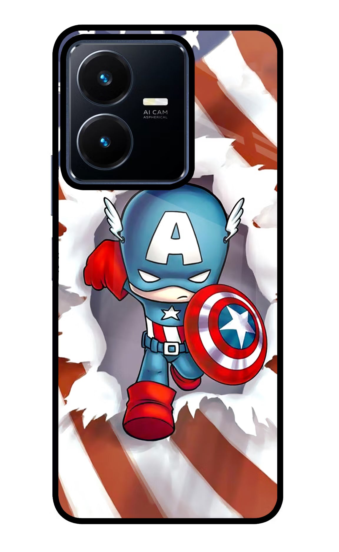 Captain America Vivo Y22 Glass Case