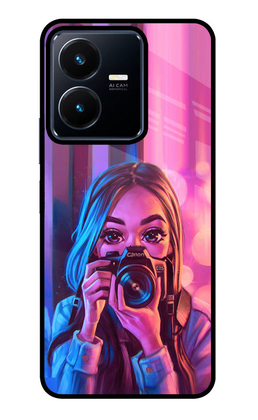 Girl Photographer Vivo Y22 Glass Case