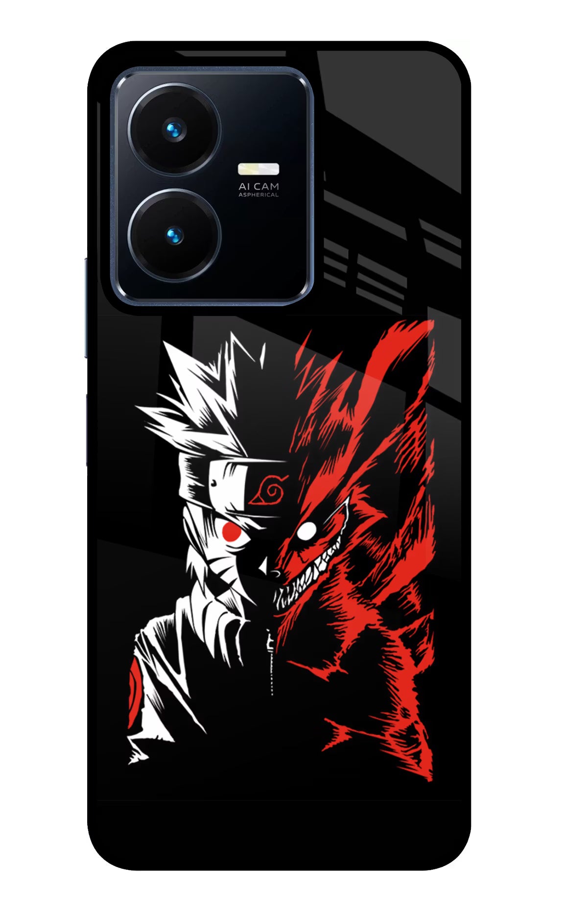Naruto Two Face Vivo Y22 Glass Case Back Cover by Casekaro