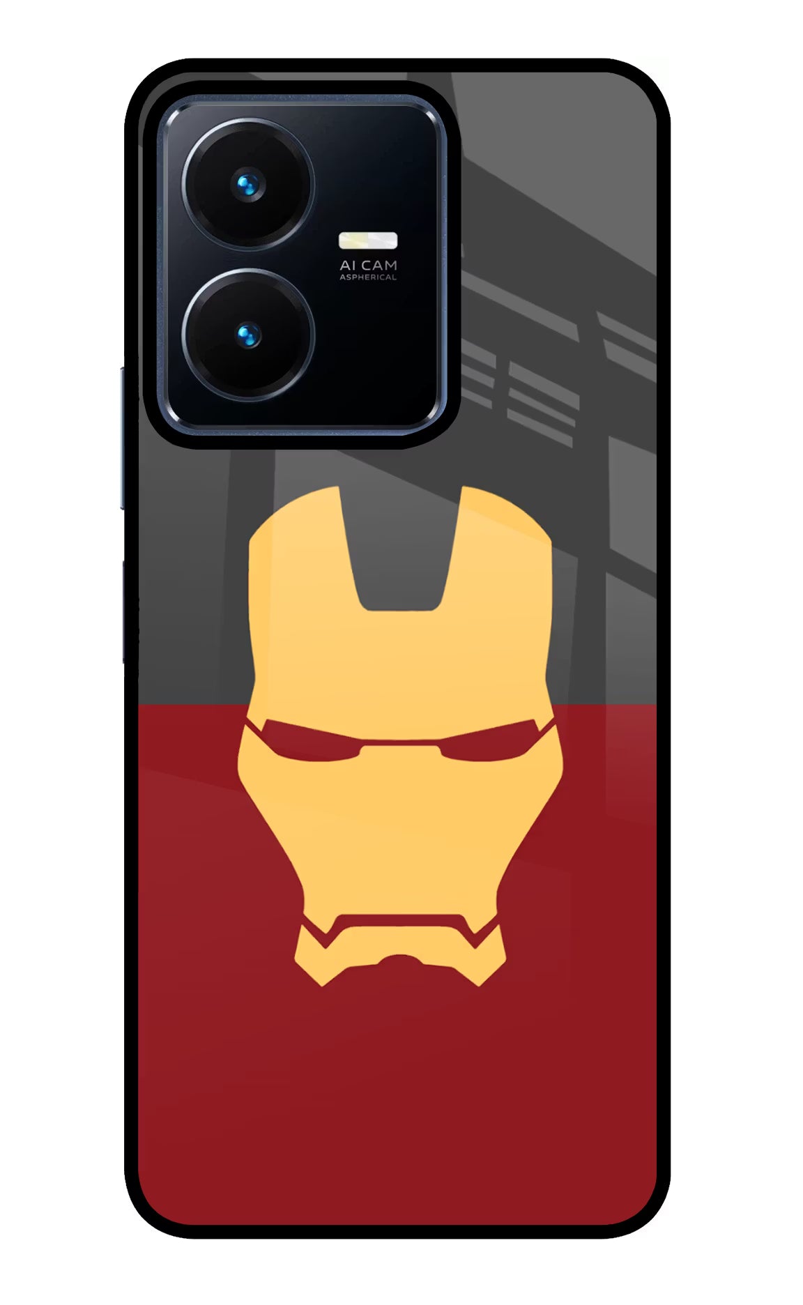 Ironman Vivo Y22 Glass Case Back Cover by Casekaro