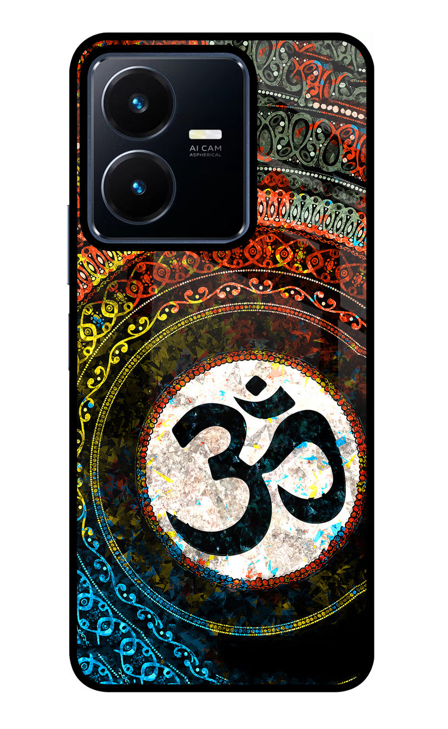 Om Cultural Vivo Y22 Back Cover, Glass case