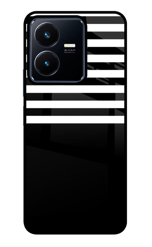Black and White Print Vivo Y22 Glass Case