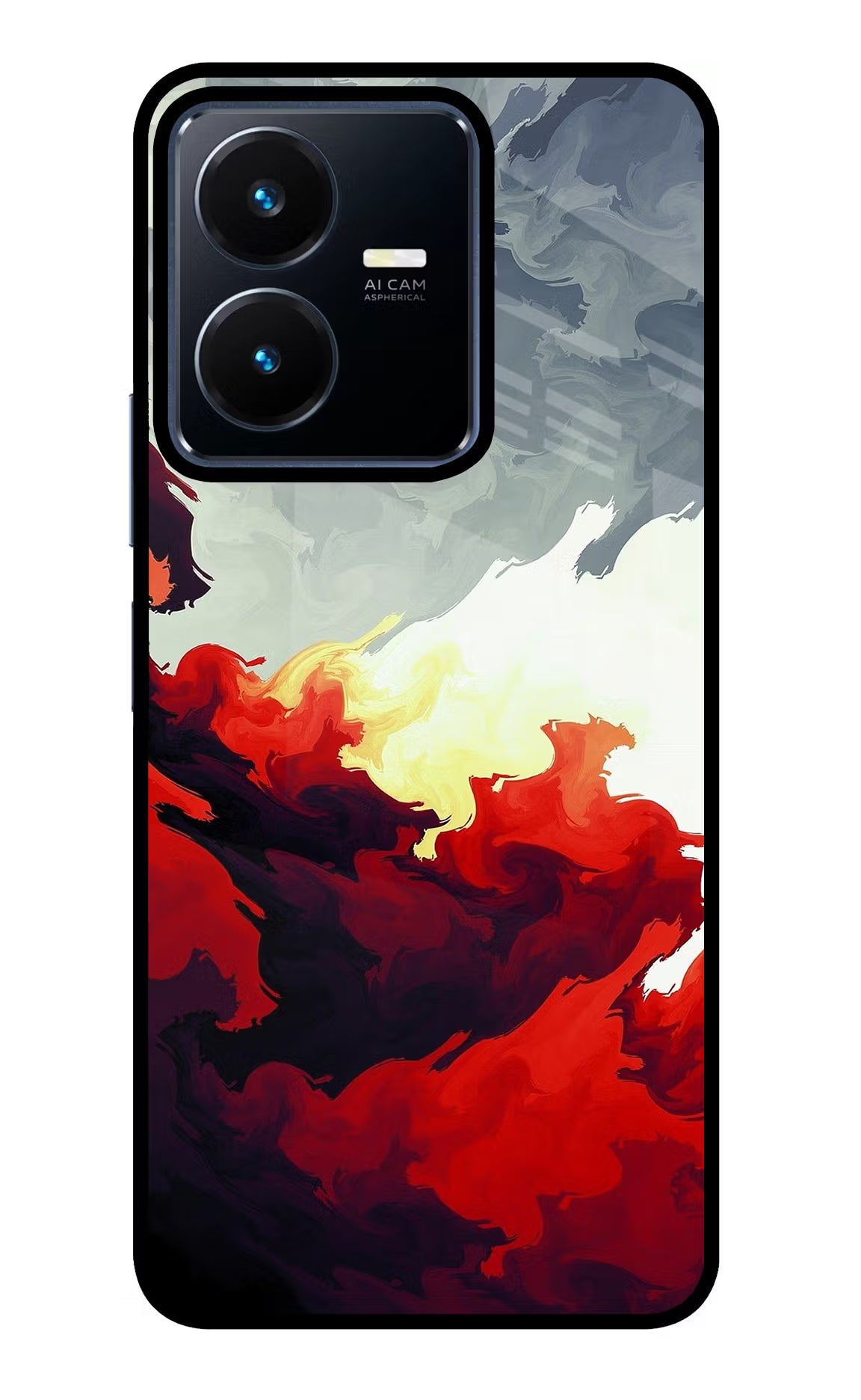 Fire Cloud Vivo Y22 Glass Case Back Cover by Casekaro