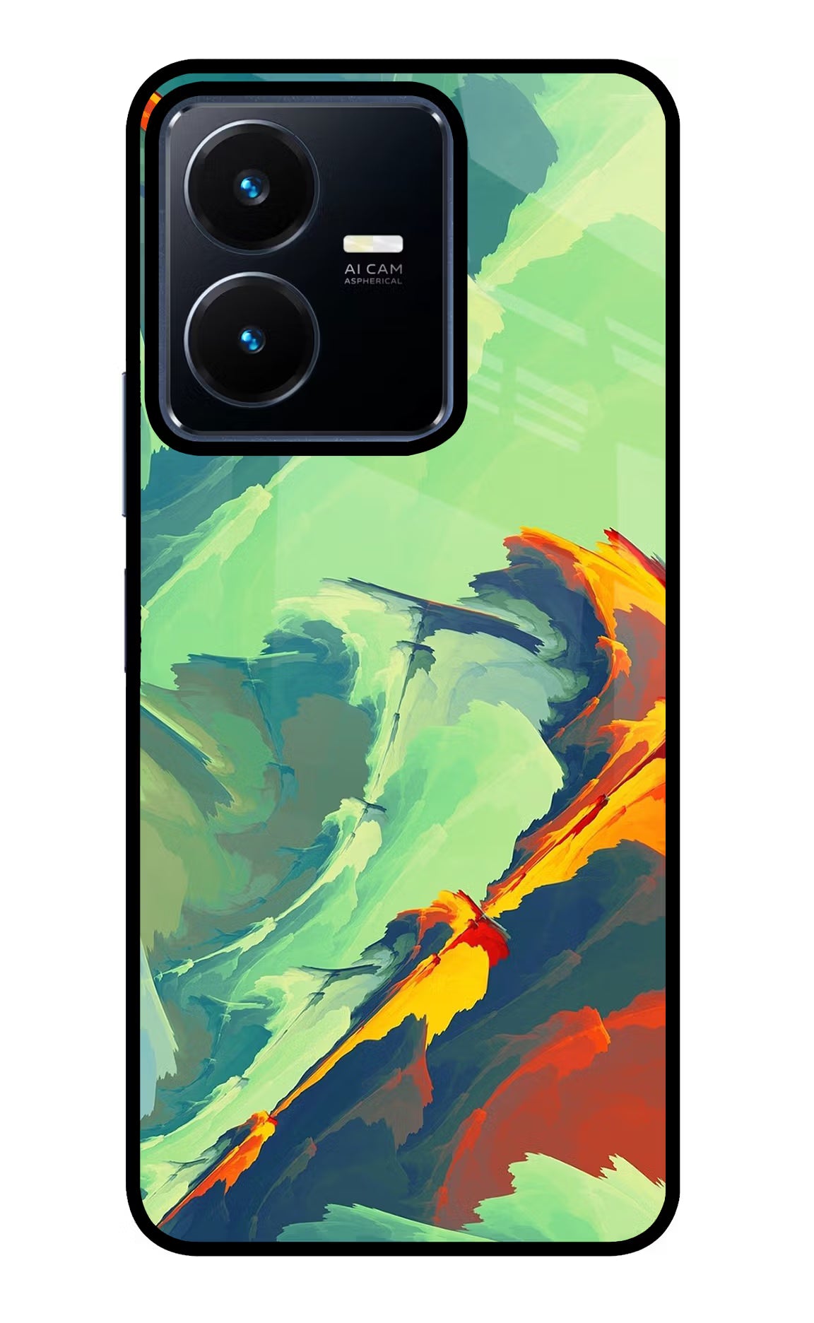 Paint Art Vivo Y22 Glass Case Back Cover by Casekaro