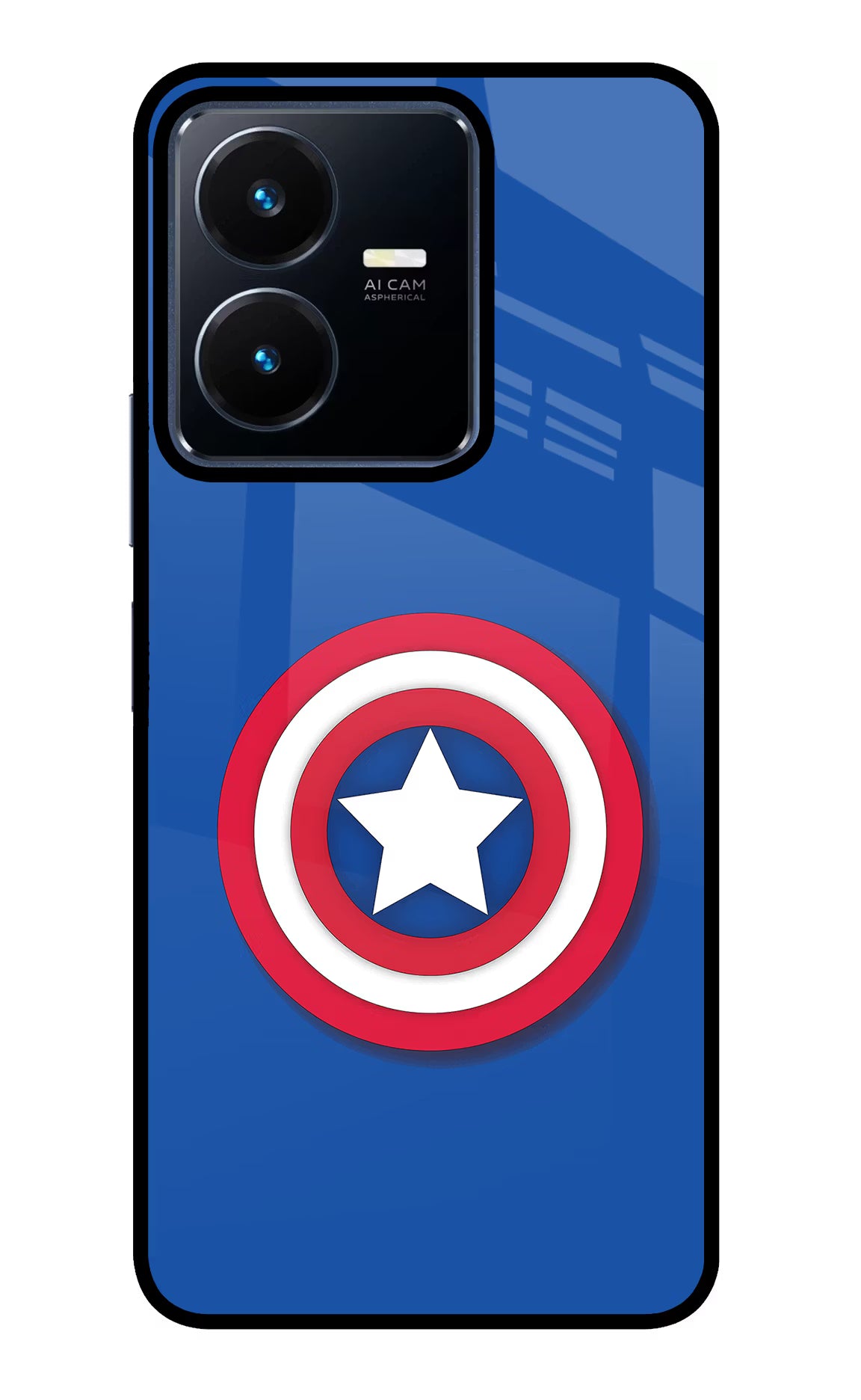 Shield Vivo Y22 Glass Case Back Cover by Casekaro