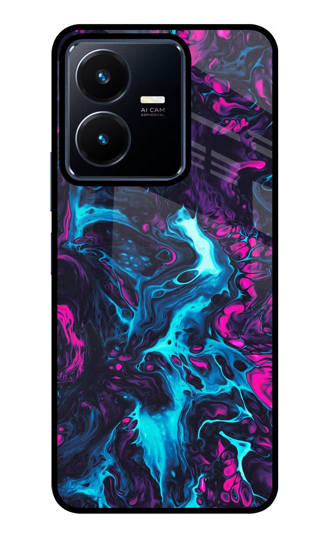 Abstract Vivo Y22 Glass Case Back Cover by Casekaro