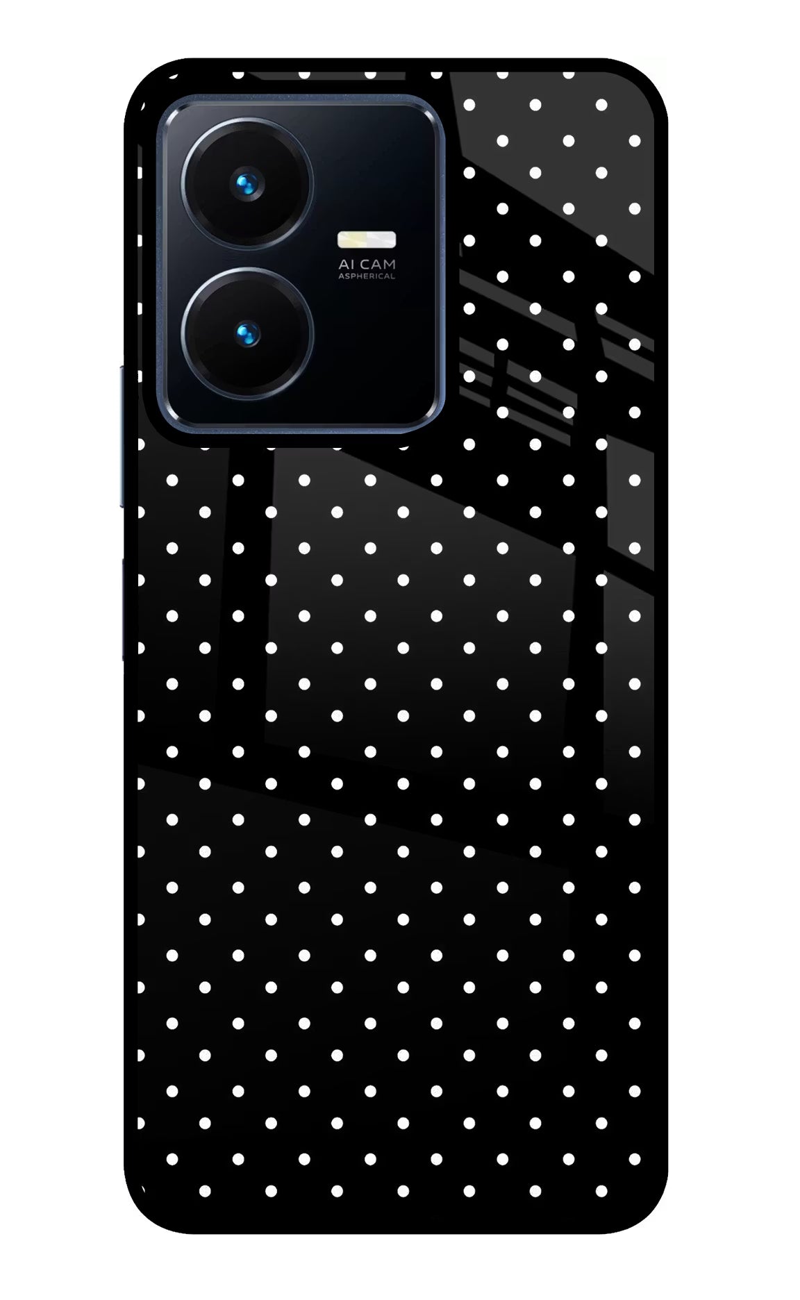 White Dots Vivo Y22 Glass Case