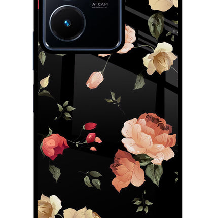 Flowers Vivo Y22 Glass Case Back Cover by Casekaro