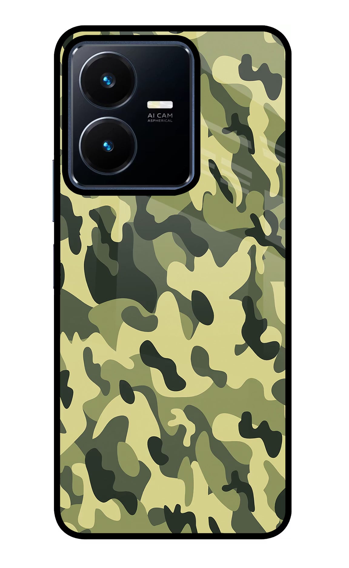 Camouflage Vivo Y22 Glass Case