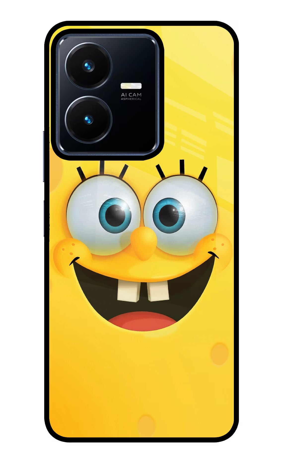 Sponge 1 Vivo Y22 Glass Case Back Cover by Casekaro