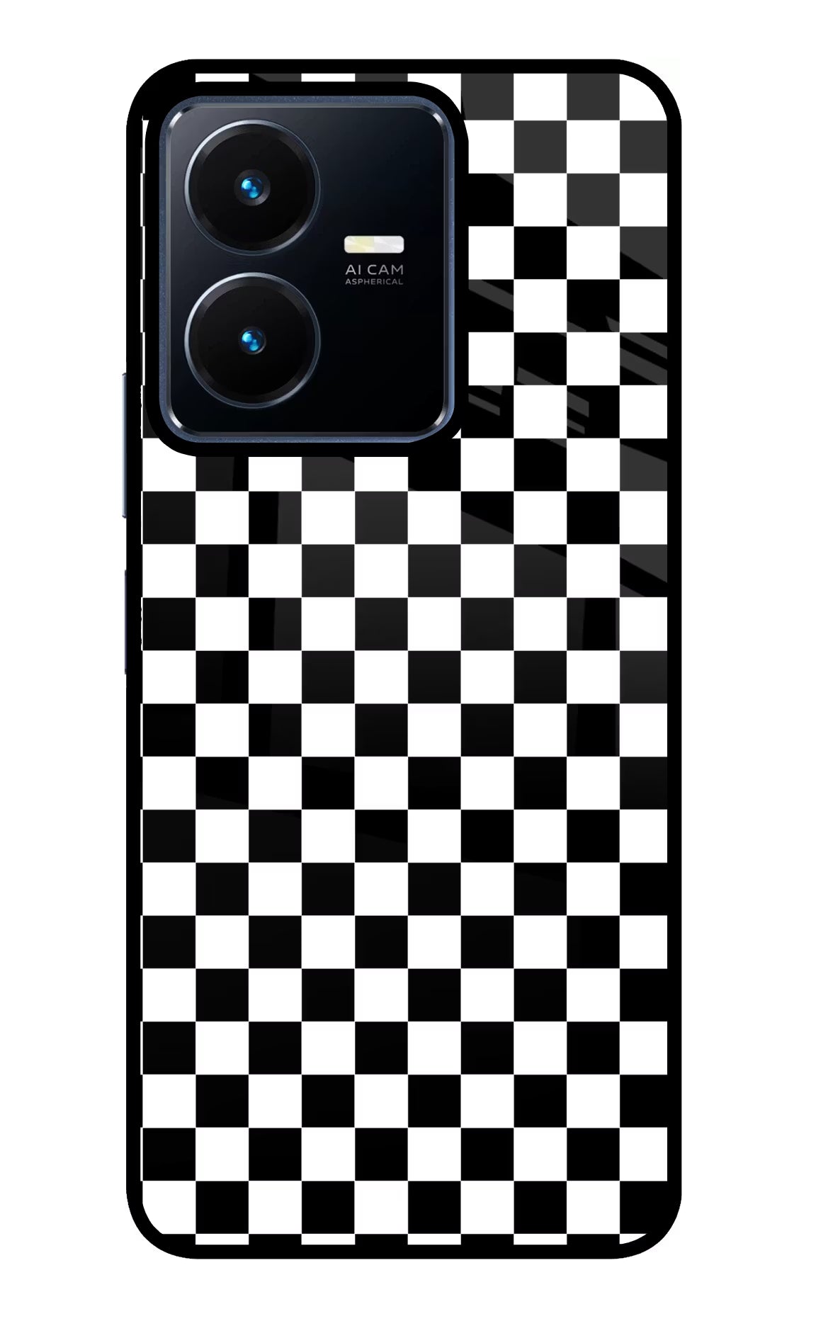 Chess Board Vivo Y22 Glass Case Back Cover by Casekaro