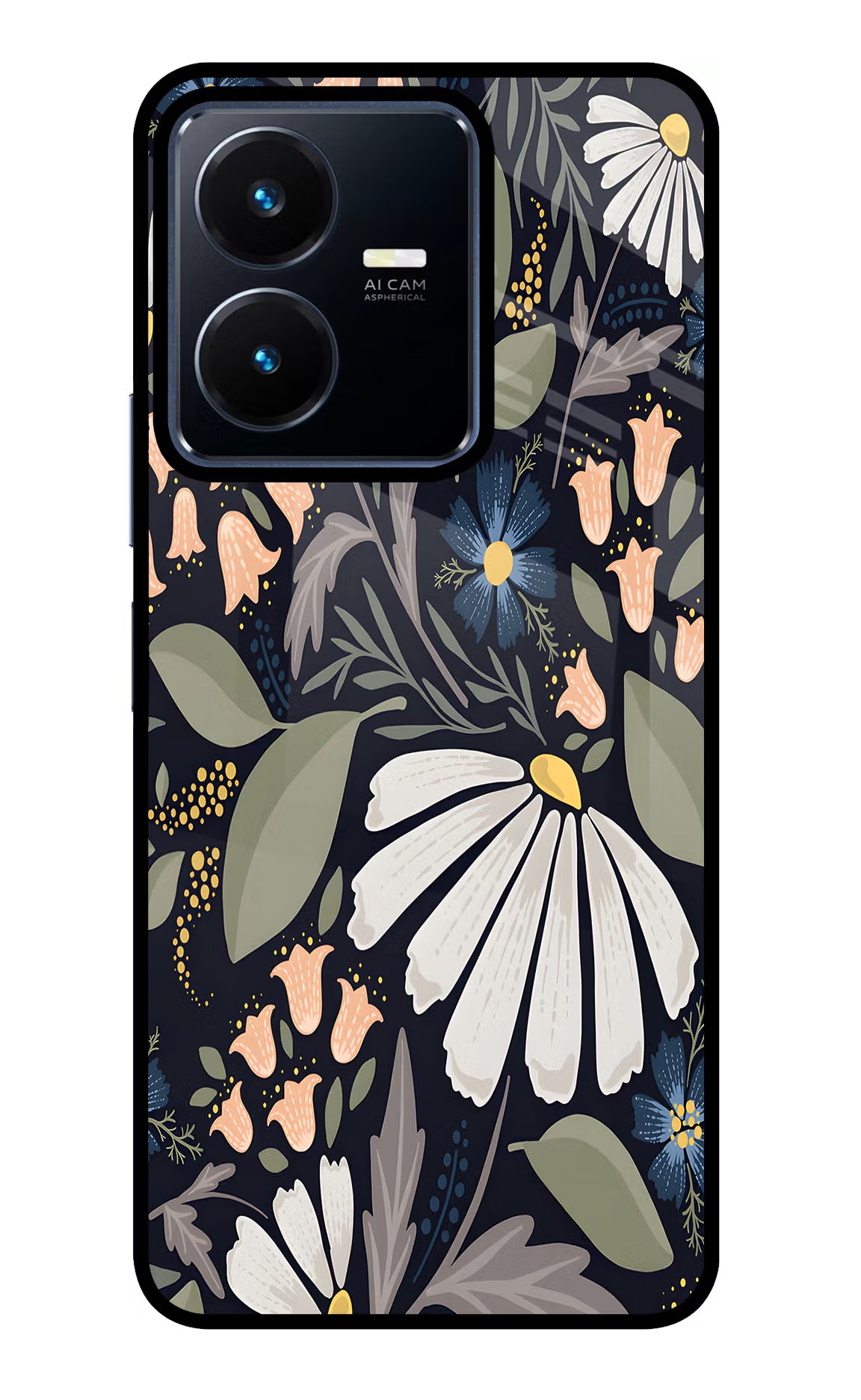 Flowers Art Vivo Y22 Glass Case Back Cover by Casekaro