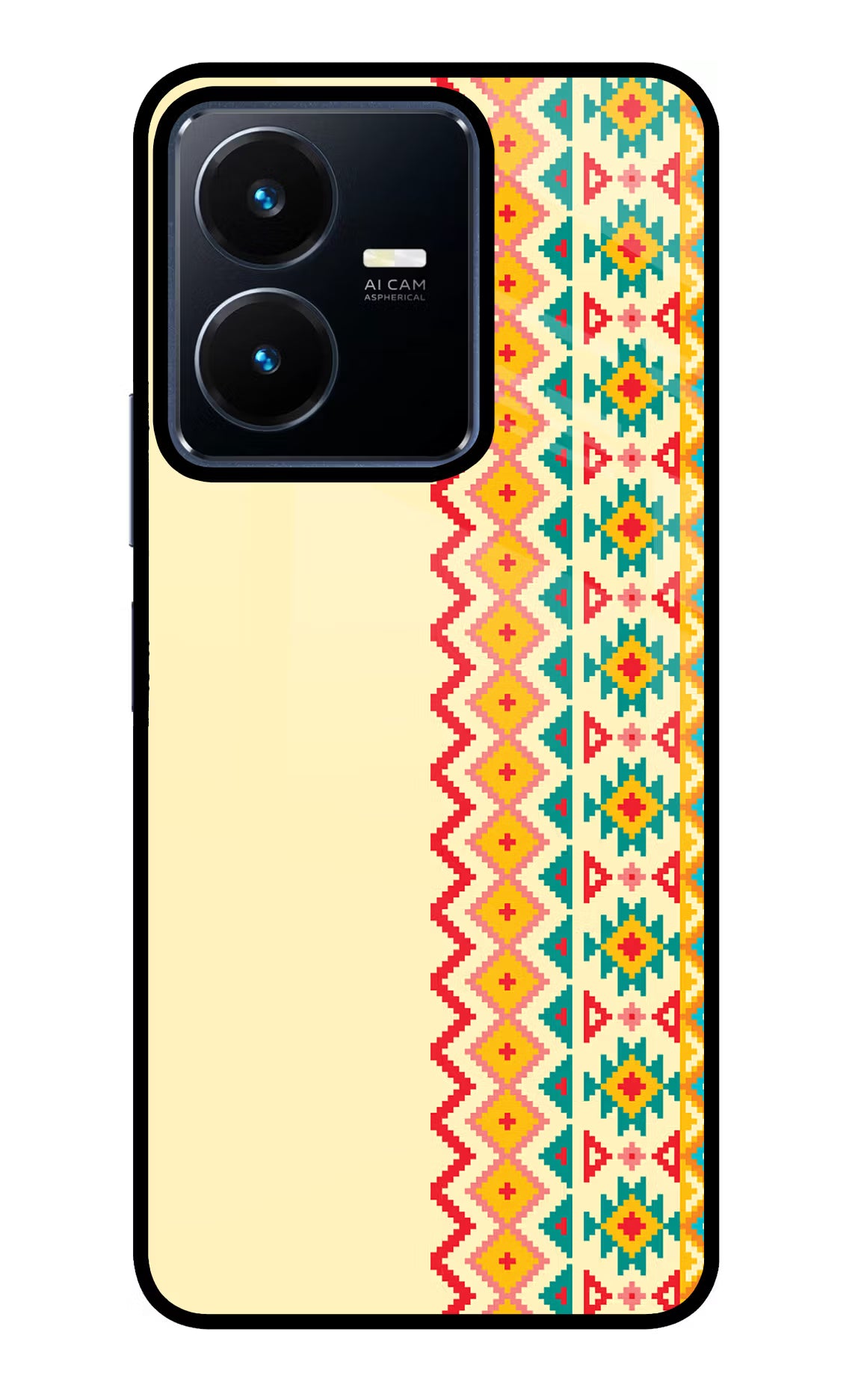 Ethnic Seamless Vivo Y22 Glass Case