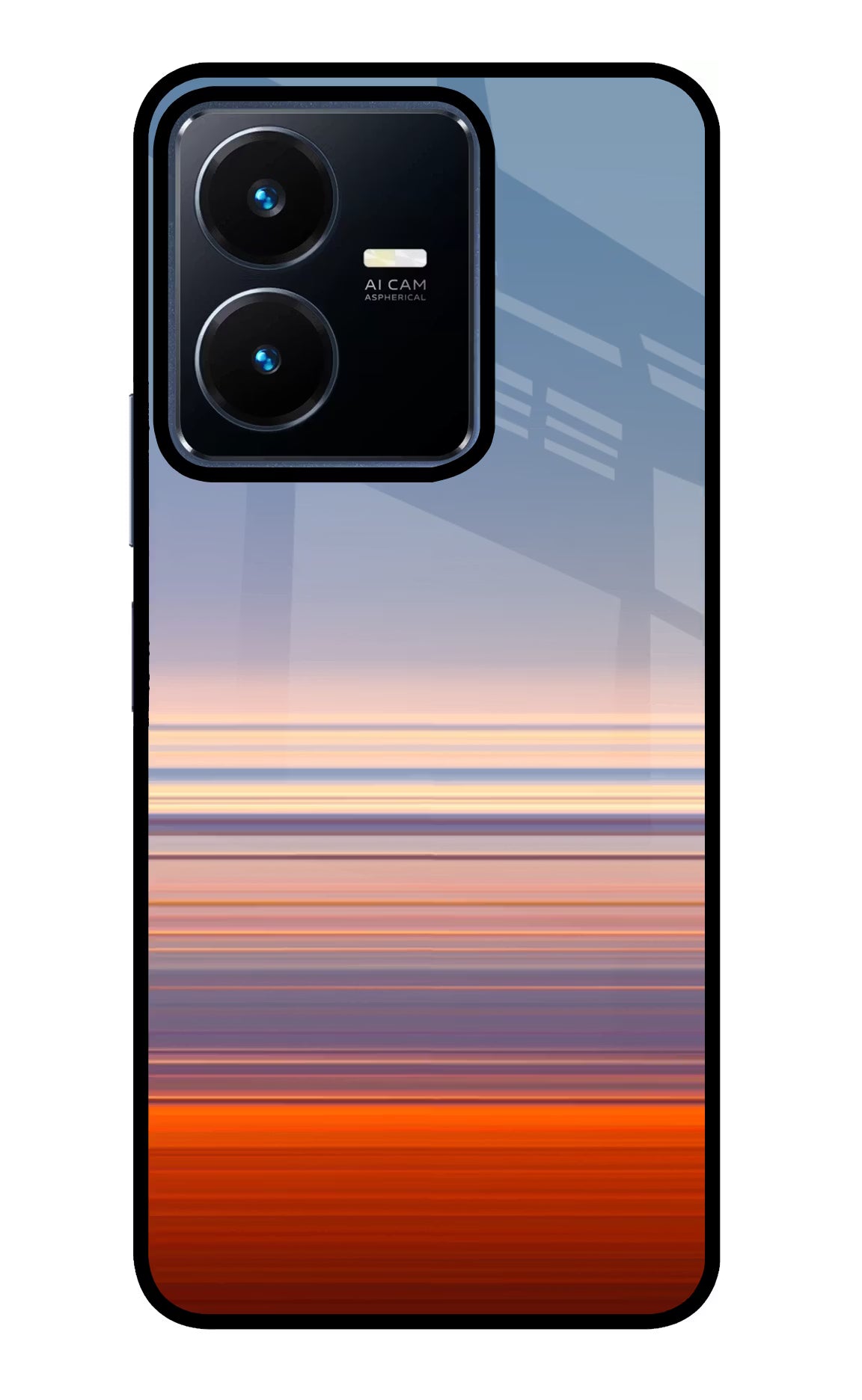 Morning Colors Vivo Y22 Glass Case Back Cover by Casekaro