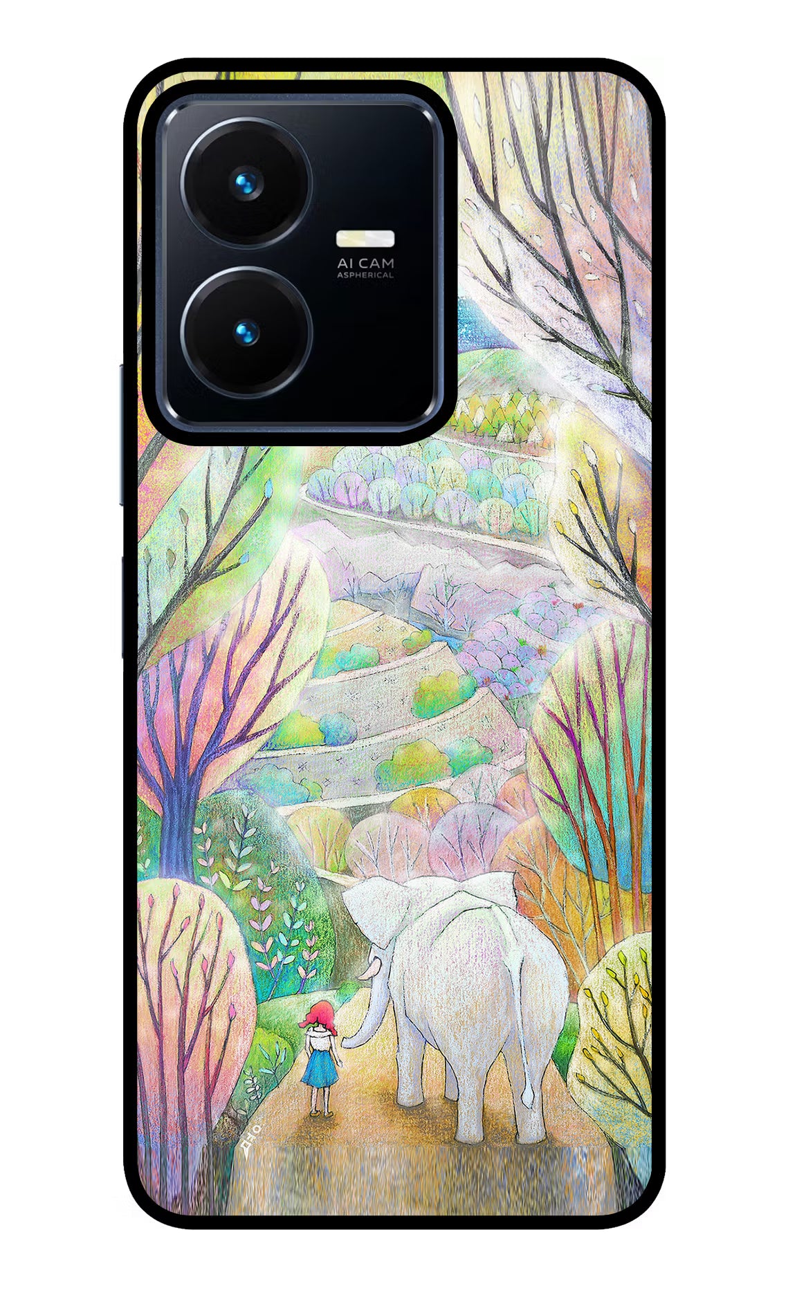 Nature Painting Vivo Y22 Glass Case Back Cover by Casekaro