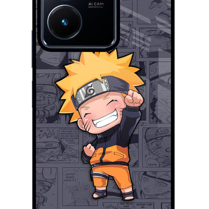 Chota Naruto Vivo Y22 Glass Case Back Cover by Casekaro