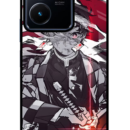 Demon Slayer Vivo Y22 Glass Case Back Cover by Casekaro