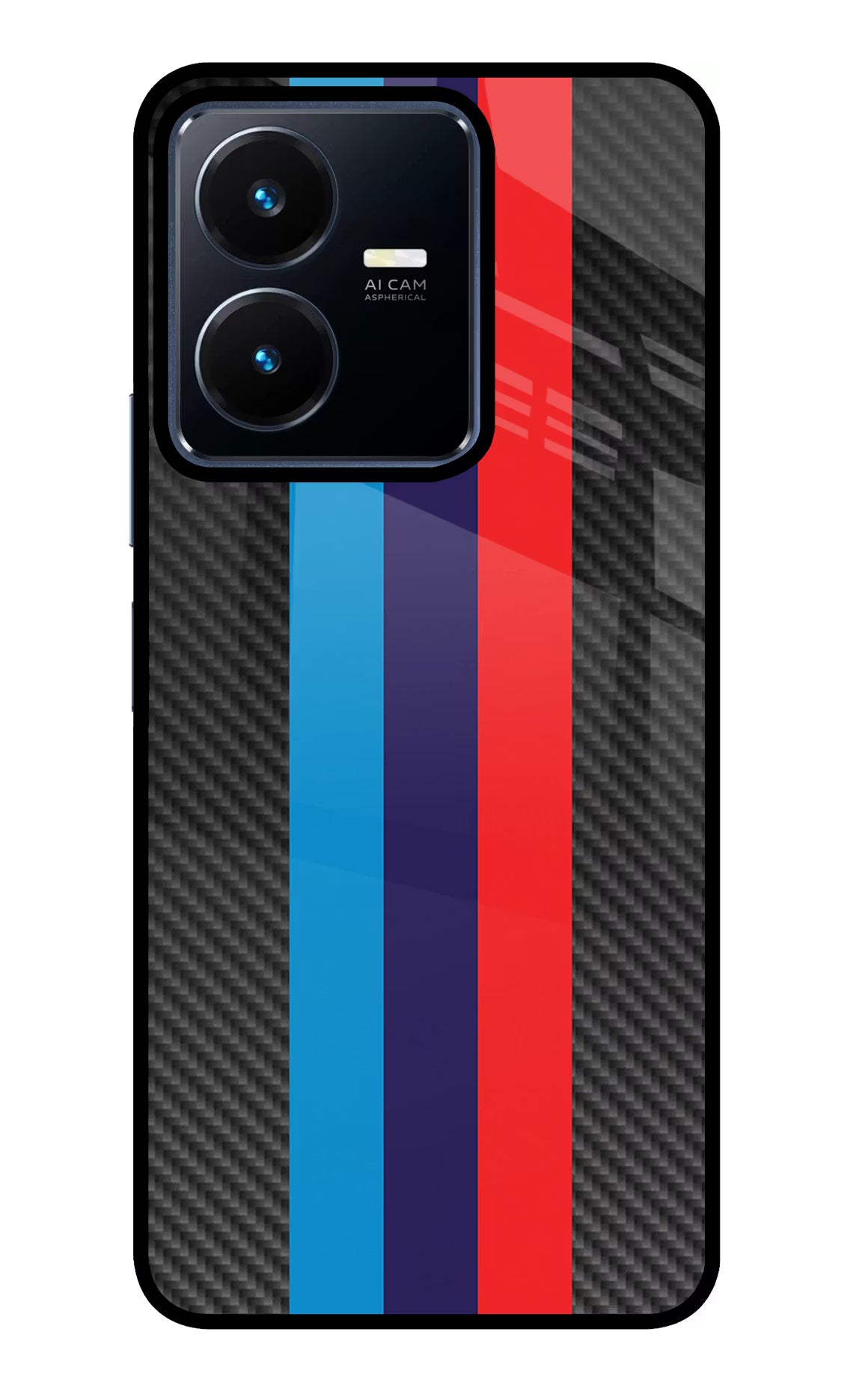 BMW Stripes Pattern Vivo Y22 Glass Case