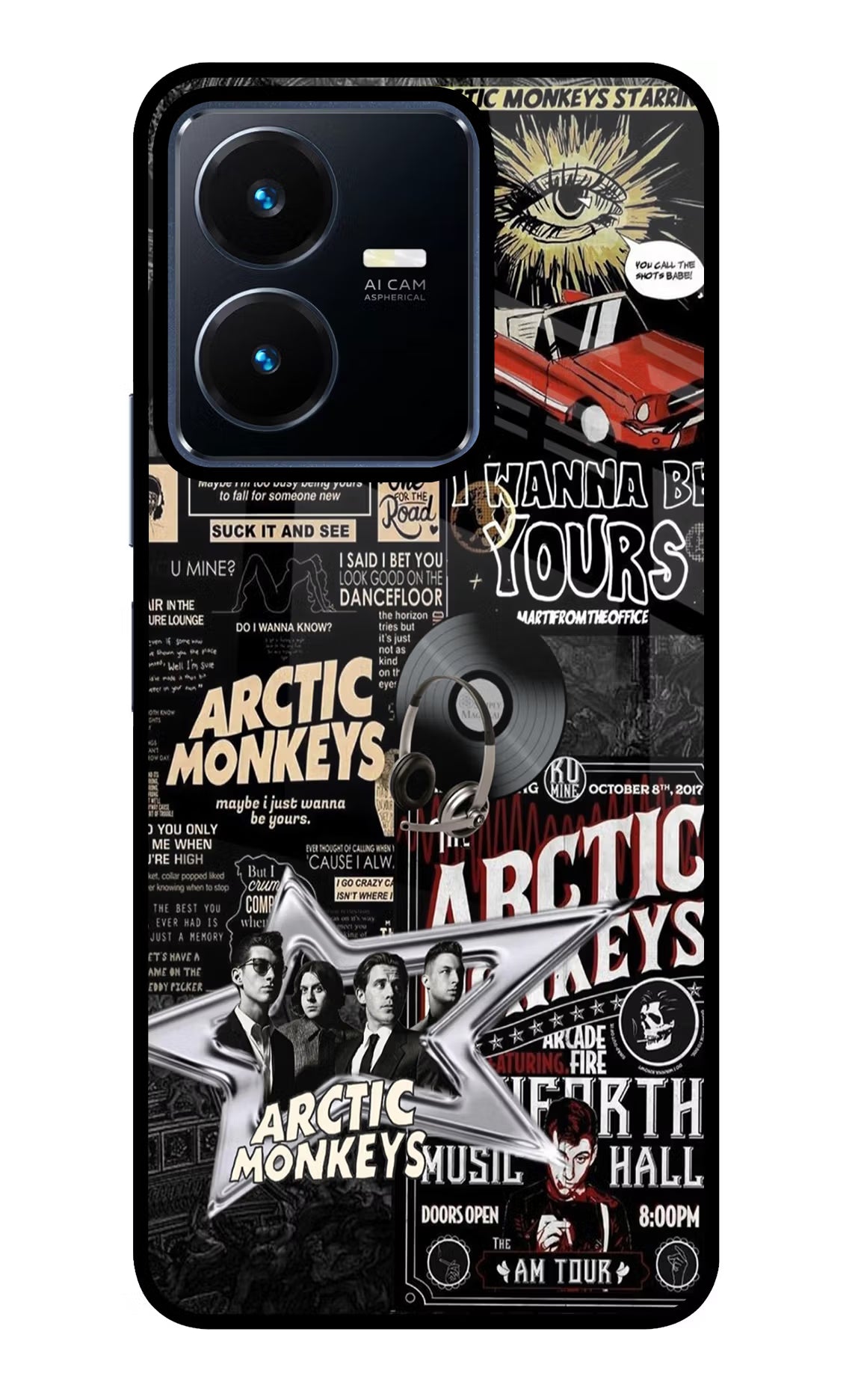 Arctic Monkeys Vivo Y22 Glass Case Back Cover by Casekaro