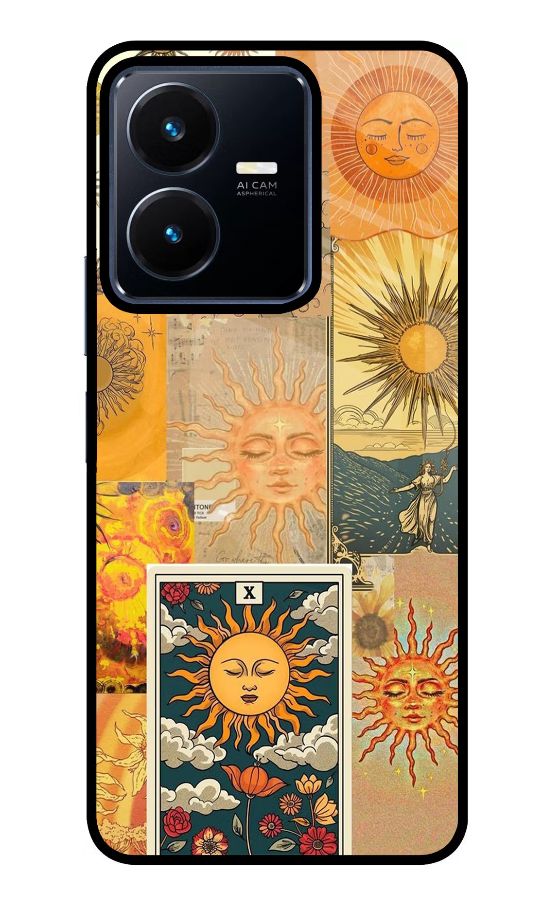 Sun Vivo Y22 Glass Case Back Cover by Casekaro
