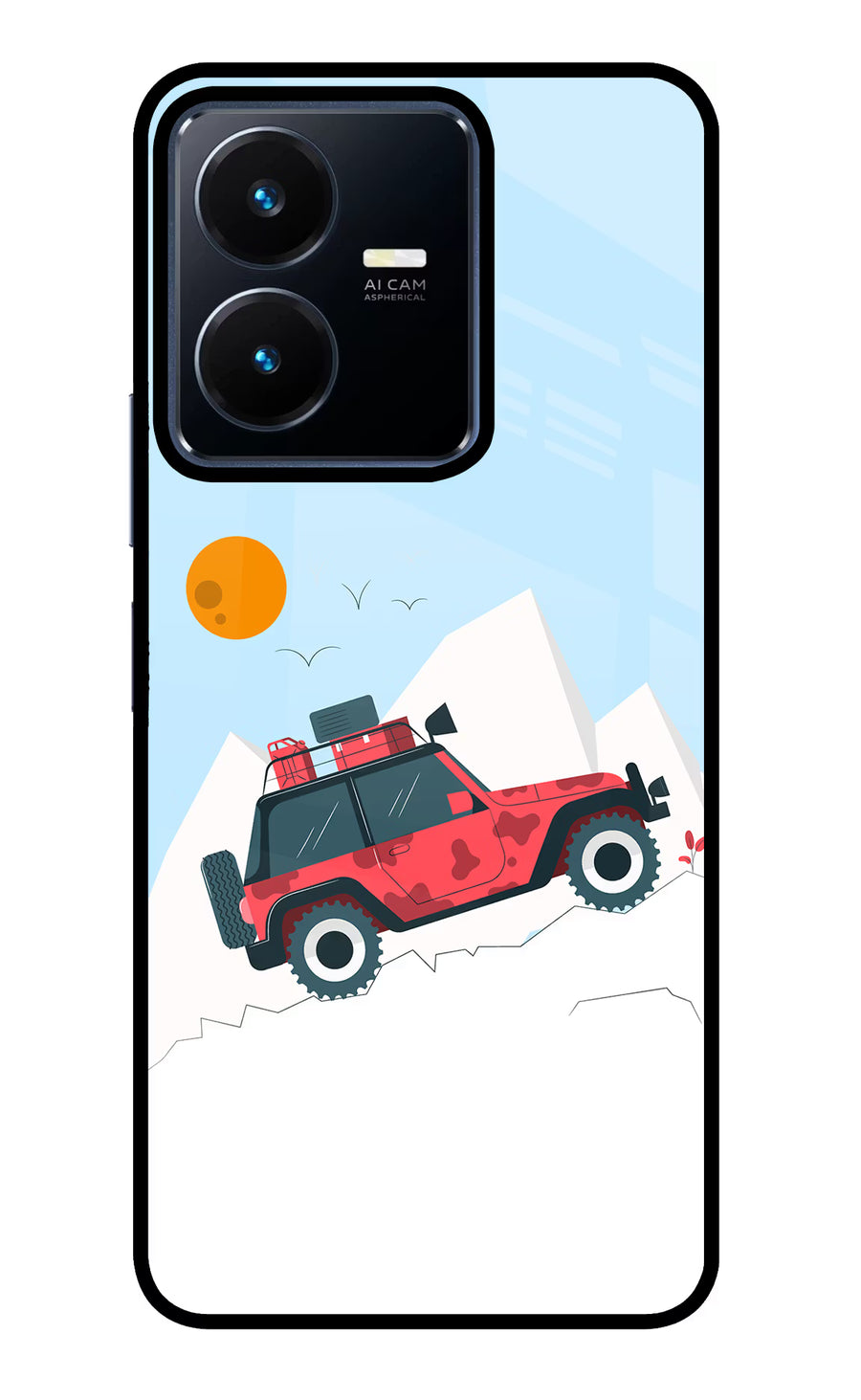 Mountain Trail Beast Vivo Y22 Back Cover, Glass case