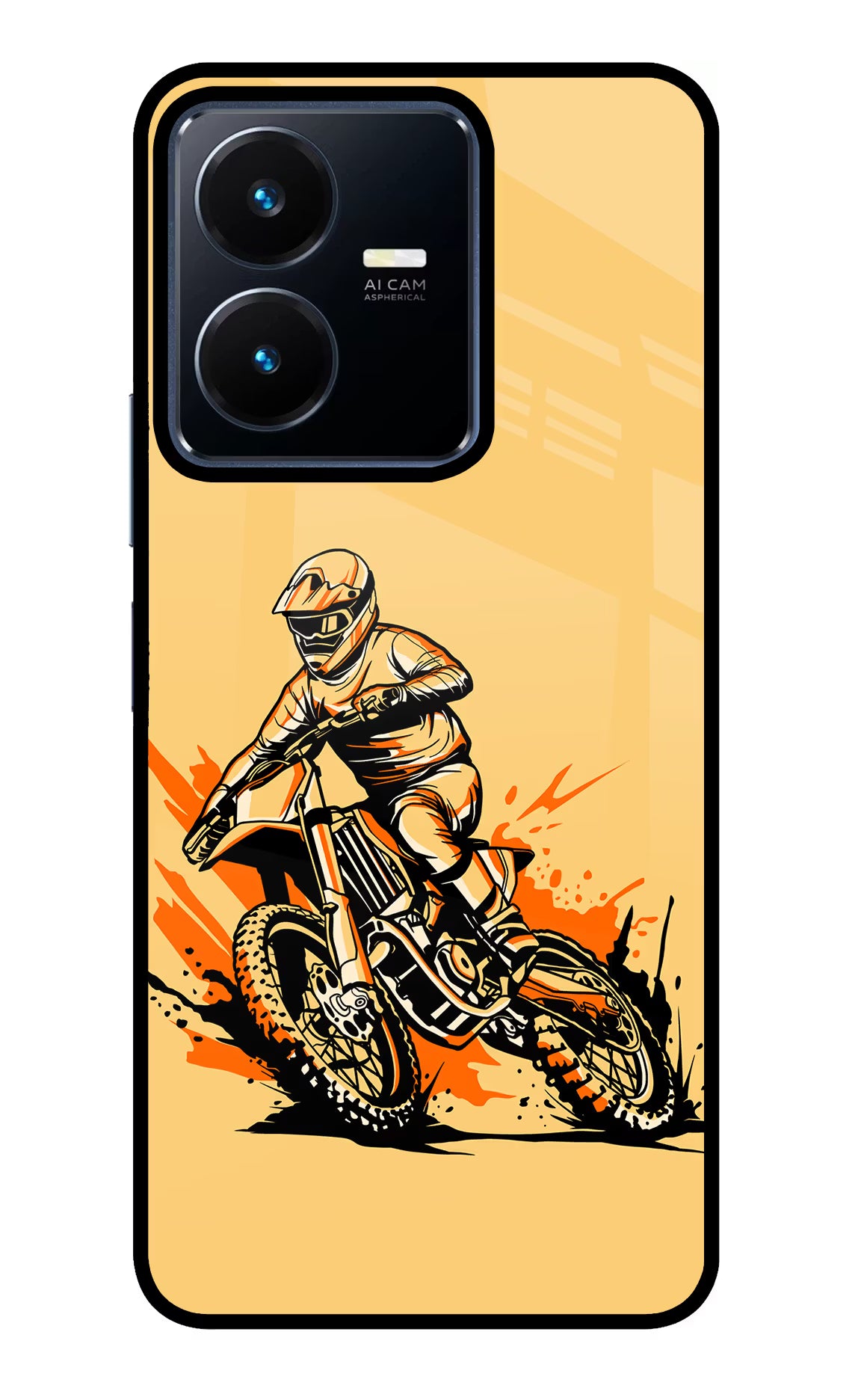Off-Road Fury Vivo Y22 Glass Case Back Cover by Casekaro