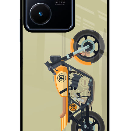 Vertical Speedster Vivo Y22 Glass Case